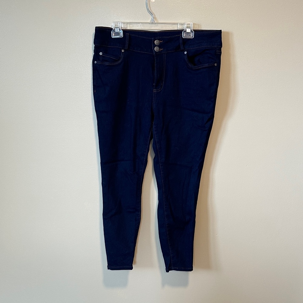Tahari Dark Blue High-Rise Skinny Jeans size 16w